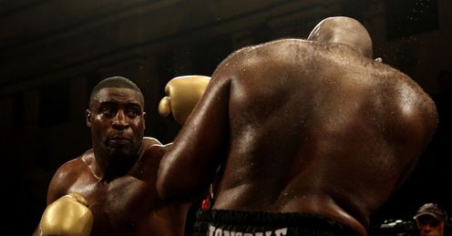Hard-worker: champion Sprott goes on the offensive against Matt Skelton at York Hall