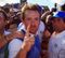 Graeme McDowell celebrates as his victory over Hunter Mahan wins the Ryder Cup for Europe.