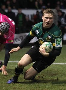 Chris Ashton scoring against Cardiff Blues for Northampton Chris Ashton scoring against Cardiff Blues for Northampton