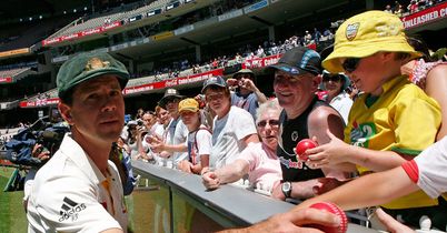 Ball guy: Ponting hands out gifts after Australia fail to prevent England from retaining the Ashes Ball guy: Ponting hands out gifts after Australia fail to prevent England from retaining the Ashes