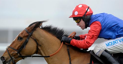 Timmy Murphy rides Ghizao to victory in The Andover Novices' Steeple Chase at Newbury