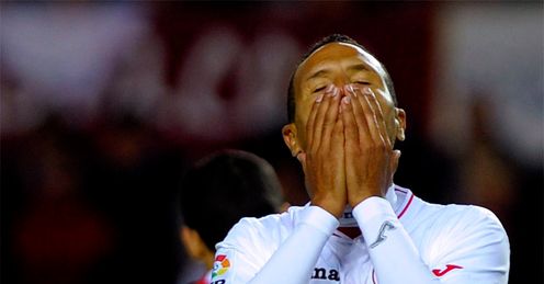 Tough times: for Luis Fabiano and Sevilla