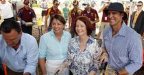 Flood relief was the theme of the fifth ODI in Brisbane, with Matthew Hayden and Prime Minister Julia Gillard doing their bit.