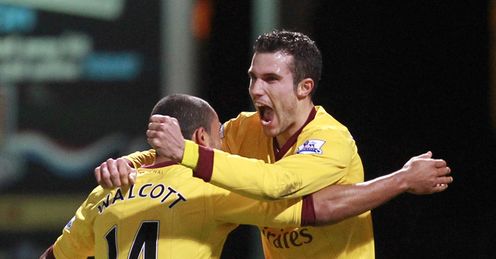 Theo Walcott goal celebration West Ham v Arsenal