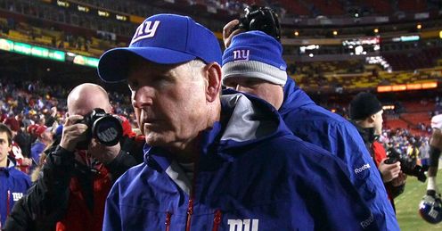 Tom Coughlin New York Giants v Washington Redskins FedEx Field Jan 2011