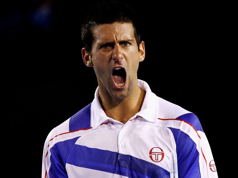 Roar of approval: Djokovic saw off Federer in fine style