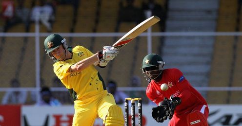 2011 World Cup Australia v Zimbabwe Group A Ahmedabad Michael Clarke batting