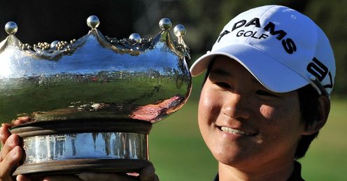 Yani Tseng celebrating her victory in the Australian Open earlier this year