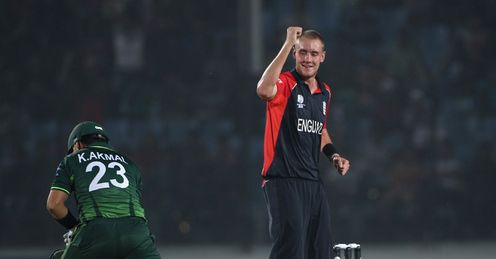 Stuart Broad England v Pakistan World Cup warm-up Fatullah Feb 2011