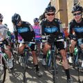 Team Sky were all smiles at the start of the stage