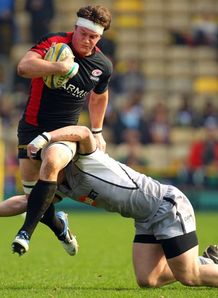 Andy Saull on a run for Saracens