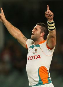 Frans Viljoen cheetahs celebrates Frans Viljoen cheetahs celebrates
