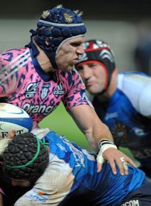 James Haskell taking contact for Stade Francais James Haskell taking contact for Stade Francais
