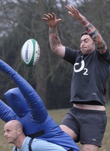 Matt Banahan catching training for England Matt Banahan catching training for England