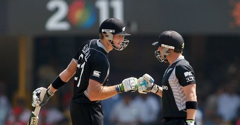2011 World Cup New Zealand v Zimbabwe Group A Ahmedabad Martin Guptill and Brendon McCullum