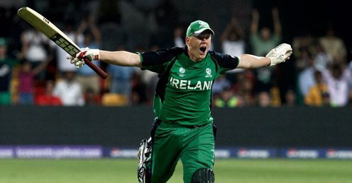 Kevin O Brien running celebration hundred Ireland v England world cup 2011 800x600