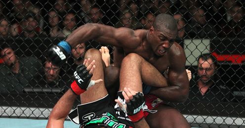 Davis pounds into Nogueria