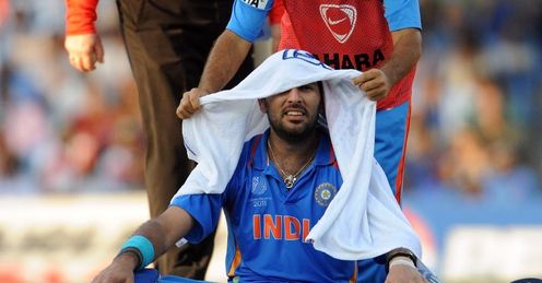 Yuvraj Singh exhaustion India v West Indies world cup 2011