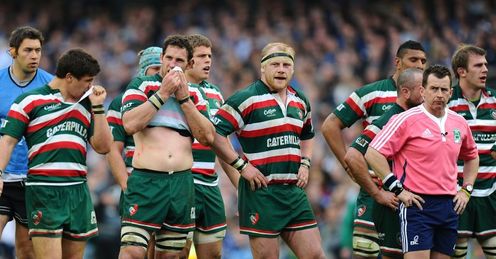 Leicester looking dejected against Leinster Leicester looking dejected against Leinster