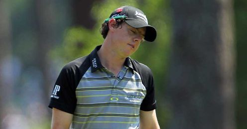 Rory McIlroy had a day to forget as his four-shot lead crumbled away.