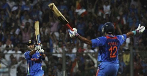 Mahendra Singh Dhoni India v Sri Lanka World Cup final Wankhede Stadium Mumbai Apr 2011