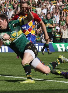 Jon Clarke of Northampton scores v Perpignan 2011 Jon Clarke of Northampton scores v Perpignan 2011