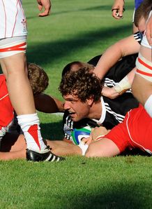 Luke Whitelock scoring for New Zealand against Wales Luke Whitelock scoring for New Zealand against Wales