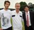 Golfer Rory McIlroy was at Wimbledon, where he met Andy Murray and John McEnroe on the practice court prior to the day's play