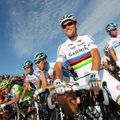 World champion Thor Hushovd lines up on the start line