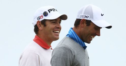 Oosthuizen (L) and Schwartzel