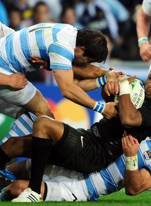 Delon Armitage contained for England against Argentina Delon Armitage contained for England against Argentina