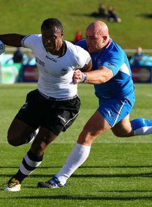 Fiji v Namibia Vereniki Goneva holds off Raoul Larson for his hat-trick Fiji v Namibia Vereniki Goneva holds off Raoul Larson for his hat-trick