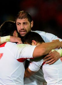 Georgia v Romania - Georgia celebrate Georgia v Romania - Georgia celebrate