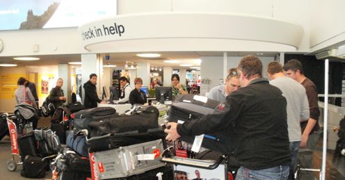 Taken to excess: the Sky Sports News HD team go over their luggage allowance