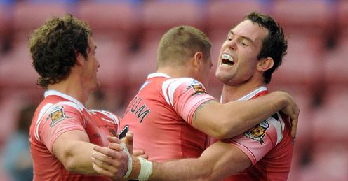 Wigan v Catalan Dragons Pat Richards celeb Wigan v Catalan Dragons Pat Richards celeb
