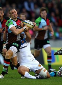 Mike Brown on a run for Harlequins against Exeter Mike Brown on a run for Harlequins against Exeter