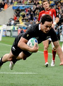 New Zealand All Black left wing Zac Guilford hat trick New Zealand All Black left wing Zac Guilford hat trick