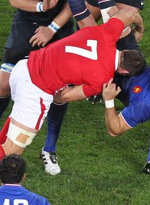 Sam Warburton tackles Vincent Clerc Wales v France RWC SF 2011 Sam Warburton tackles Vincent Clerc Wales v France RWC SF 2011