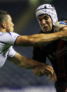 Jonathan Sexton Stuart McInally Edinburgh v Leinster Jonathan Sexton Stuart McInally Edinburgh v Leinster