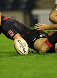 Tim Visser try Edinburgh v Leinster