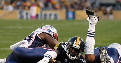 Touch Brown: Antonio Brown goes over to pile more pressure on the Patriots