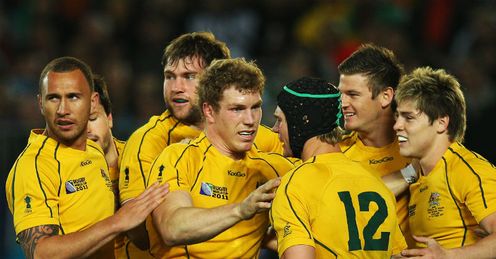 Wales v Australia - Berrick Barnes celebration Wales v Australia - Berrick Barnes celebration
