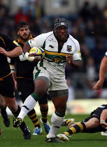 Brian Mujati on his way to scoring for Northampton against Wasps Brian Mujati on his way to scoring for Northampton against Wasps