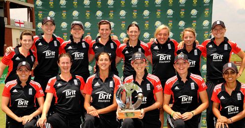 Dream team: skipper Charlotte Edwards leads the squad in celebration