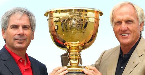 Skippers Fred Couples and Greg Norman with the Presidents Cup