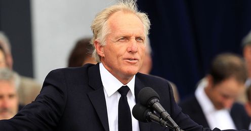 Greg Norman at the closing ceremoney on Sunday