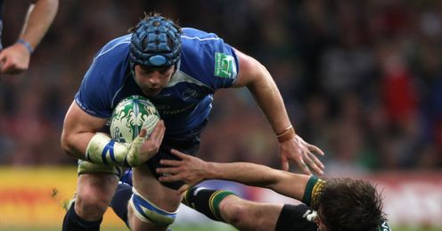 On the rampage: O'Brien makes headway in the 2011 Heineken Cup Final against Saints