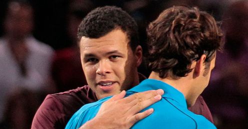 Back in competition: Paris Masters finalists Tsonga and Federer are drawn in Group B