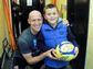 Bromley supporter Ryan McCourt with Joe Dolan