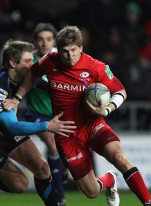 Dan Biggar Dave Strettle Ospreys v Saracens 2011 Dan Biggar Dave Strettle Ospreys v Saracens 2011